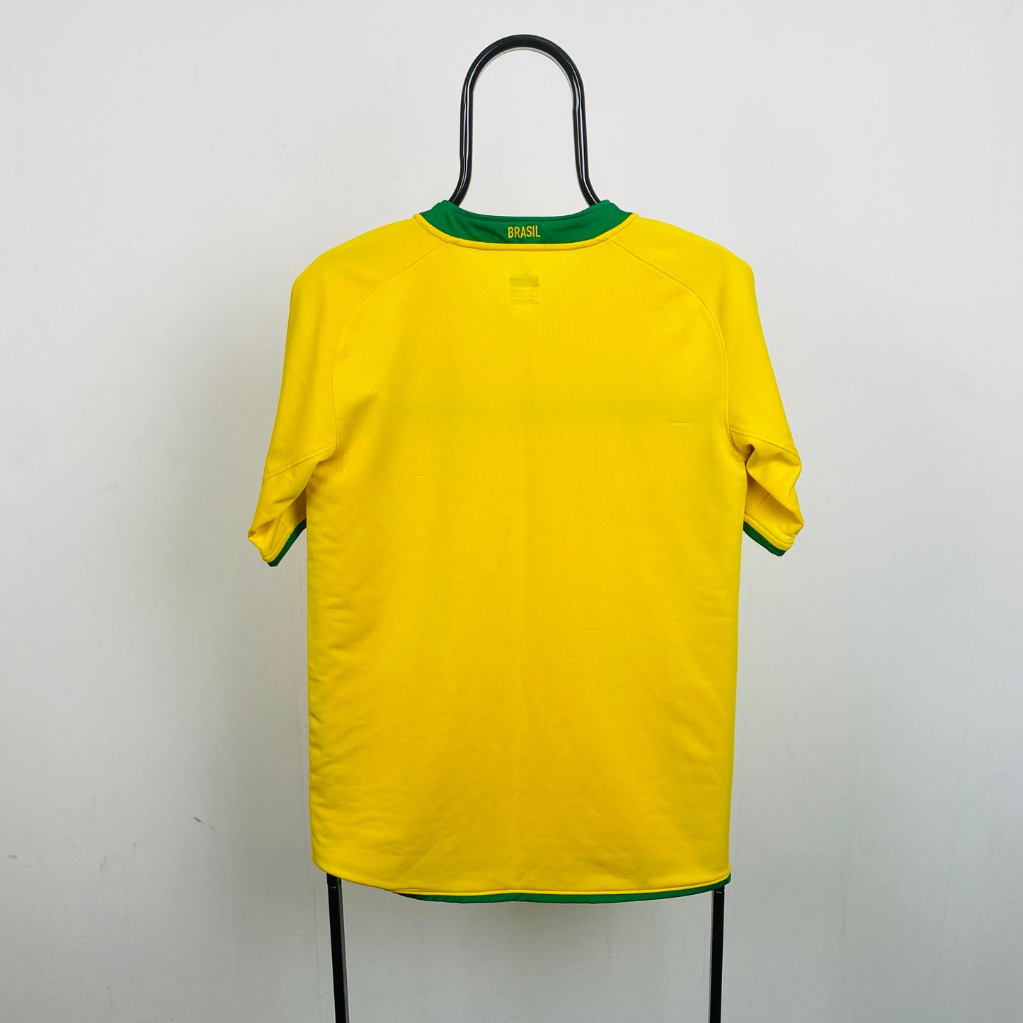 00s Nike Brazil Football Shirt T-Shirt Yellow Small