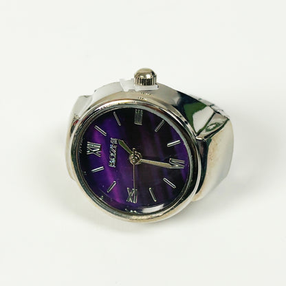 Vintage Watch Ring Adjustable Purple