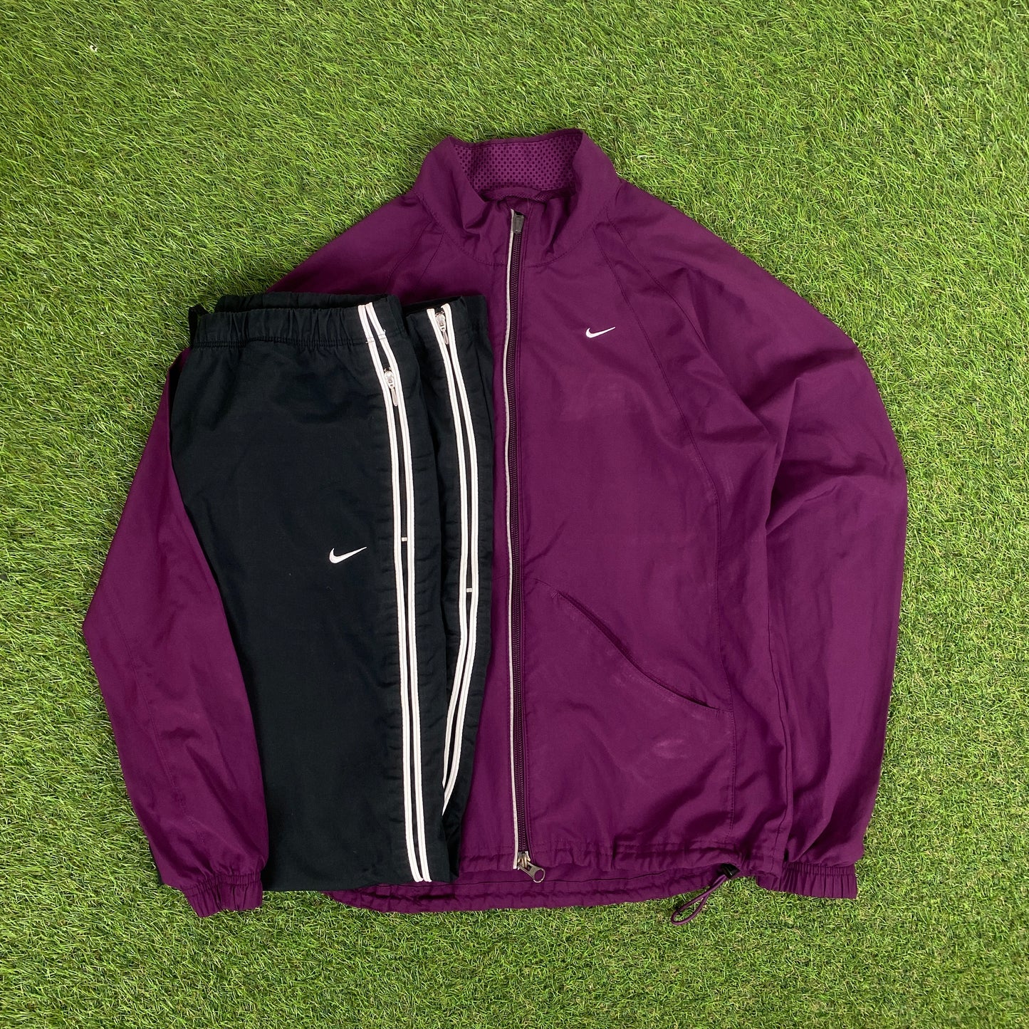 00s Nike Piping Jacket + Joggers Set Purple XS