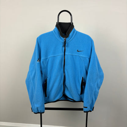 90s Nike ACG Zip Fleece Sweatshirt Blue Small