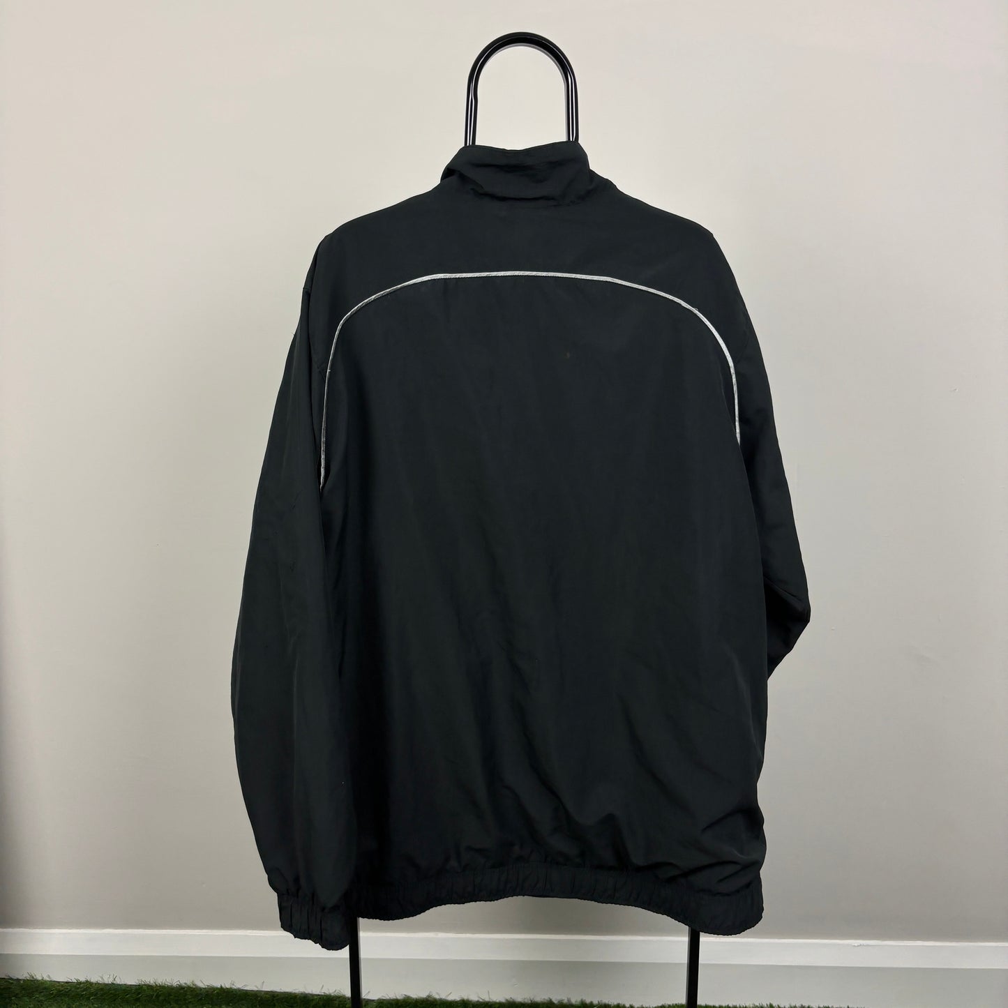 00s Nike Piping Windbreaker Jacket Black XXL