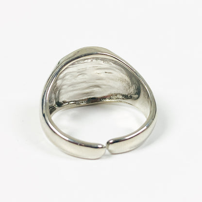 Adjustable 8 Ball Sphere Ring Silver