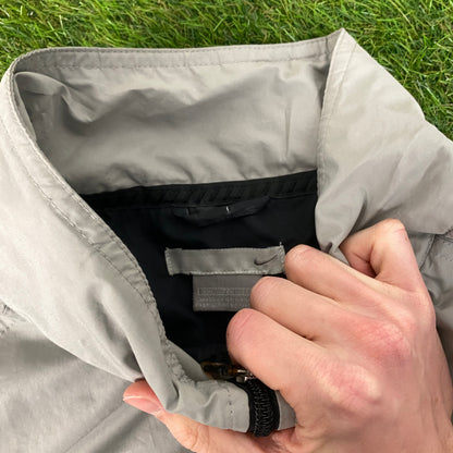 00s Nike Piping Tracksuit Set Windbreaker + Joggers Grey XXL