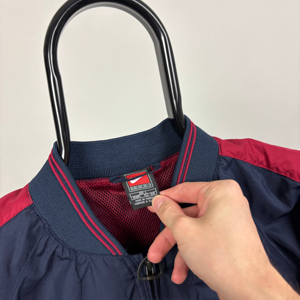 90s Nike Barcelona Windbreaker Jacket Blue Red Small