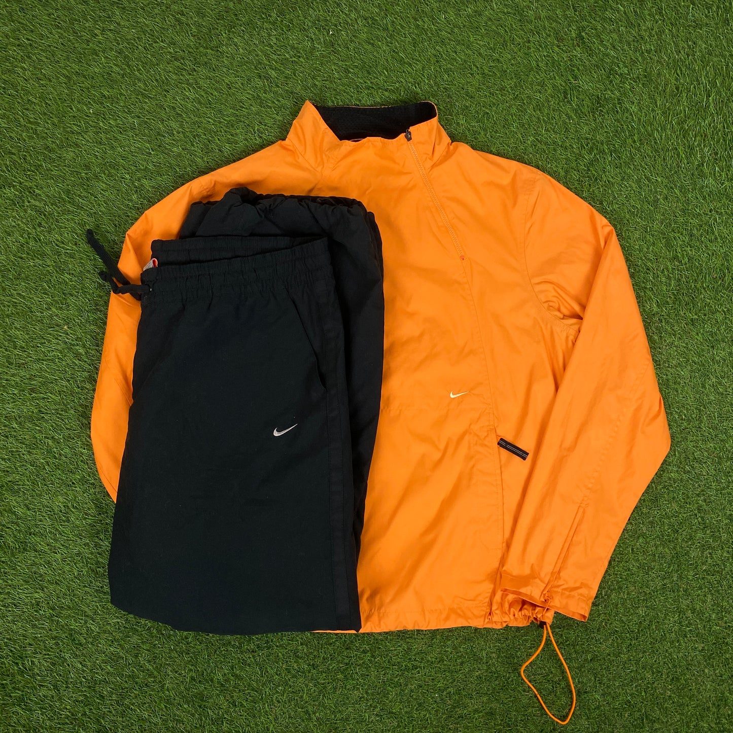 00s Nike Clima-Fit Side Winder Tracksuit Set Jacket + Joggers Orange XL