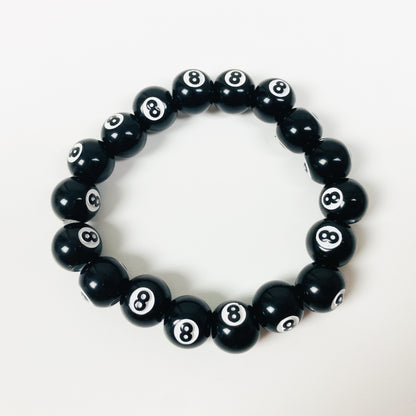 Retro 8 Ball Bracelet Necklace Chain Silver