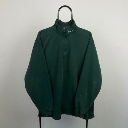 90s Nike 1/4 Zip Sweatshirt Green Medium
