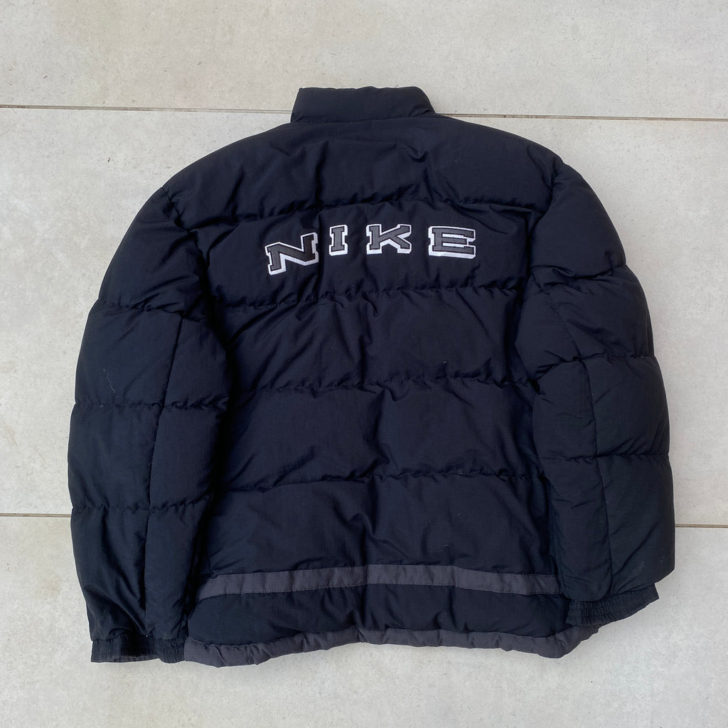 90s Nike Reversible Puffer Jacket Coat Black Large