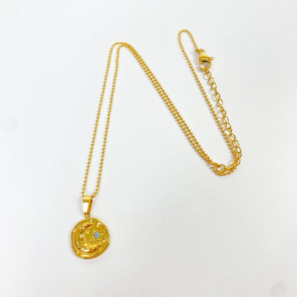 Retro Moon Necklace Chain Gold