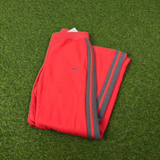 00s Nike Wide Leg Cotton Joggers Red XS