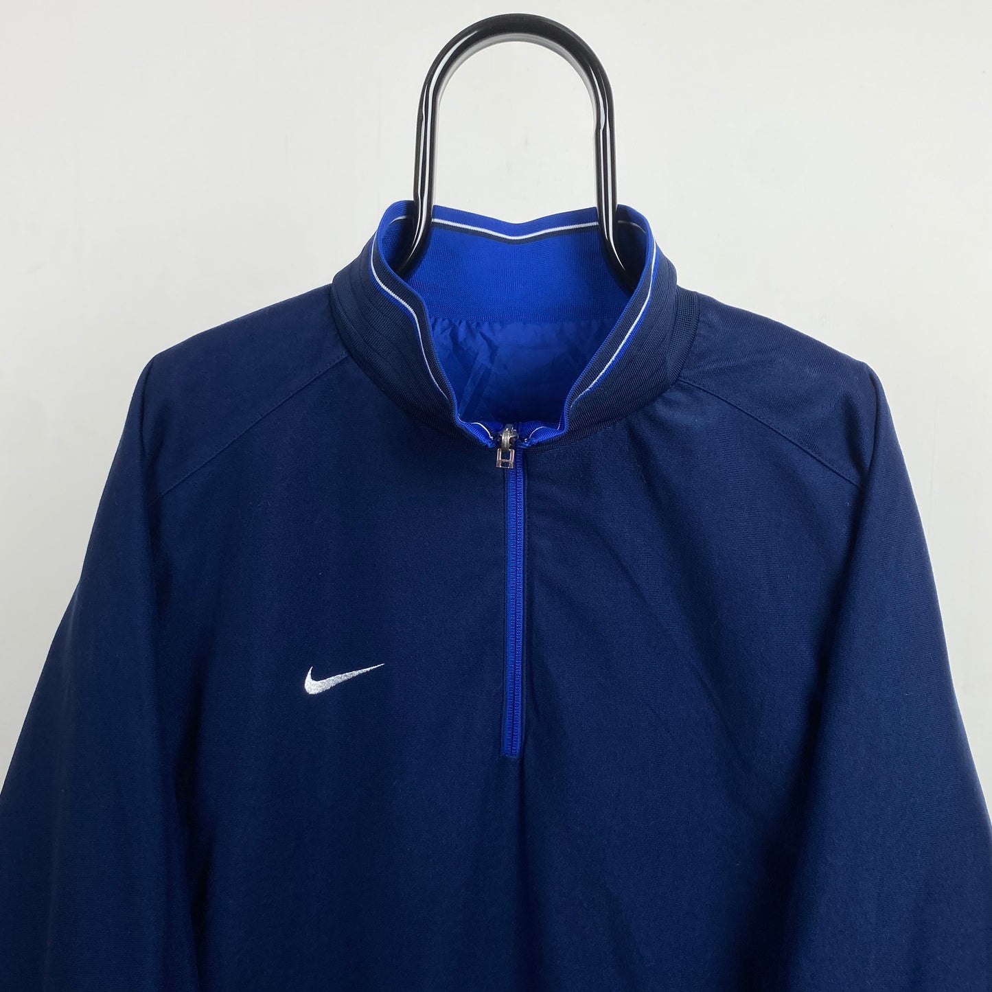 00s Nike Reversible Fleece Coat Jacket Blue XL