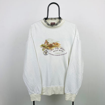 Retro Hugo Boss Sweatshirt White XL