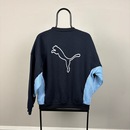 90s Puma Leeds United Sweatshirt Blue Large