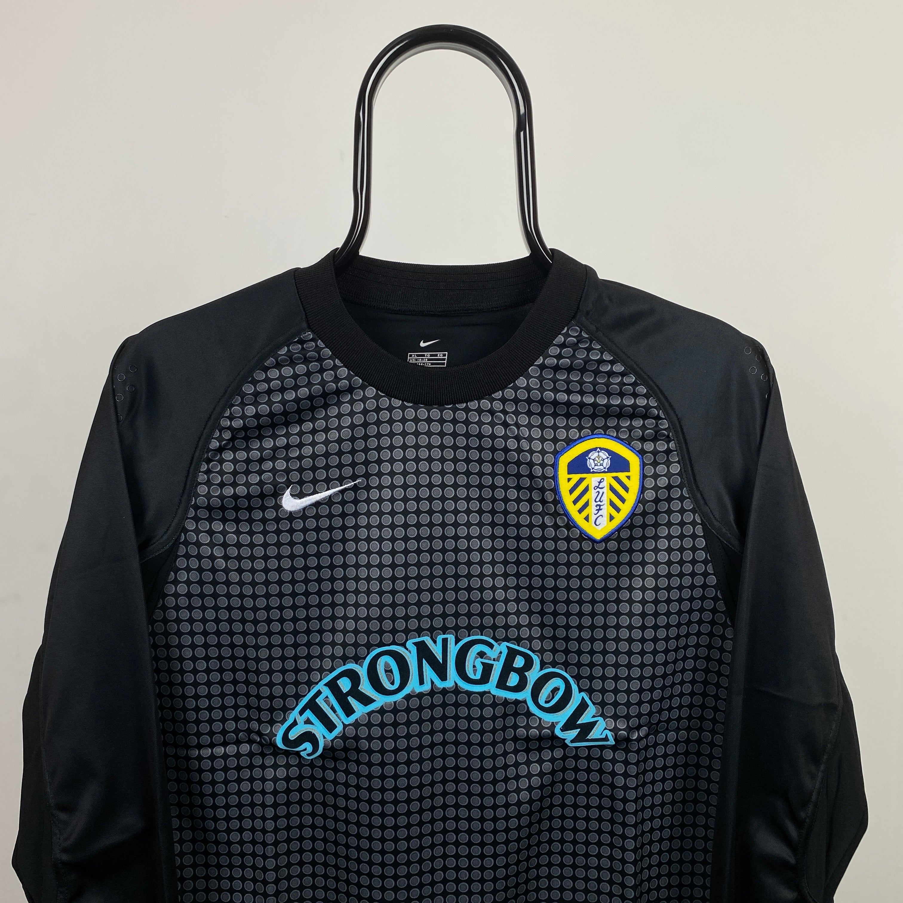 90s Nike Leeds Goalkeeper Football Shirt T-Shirt Black Small