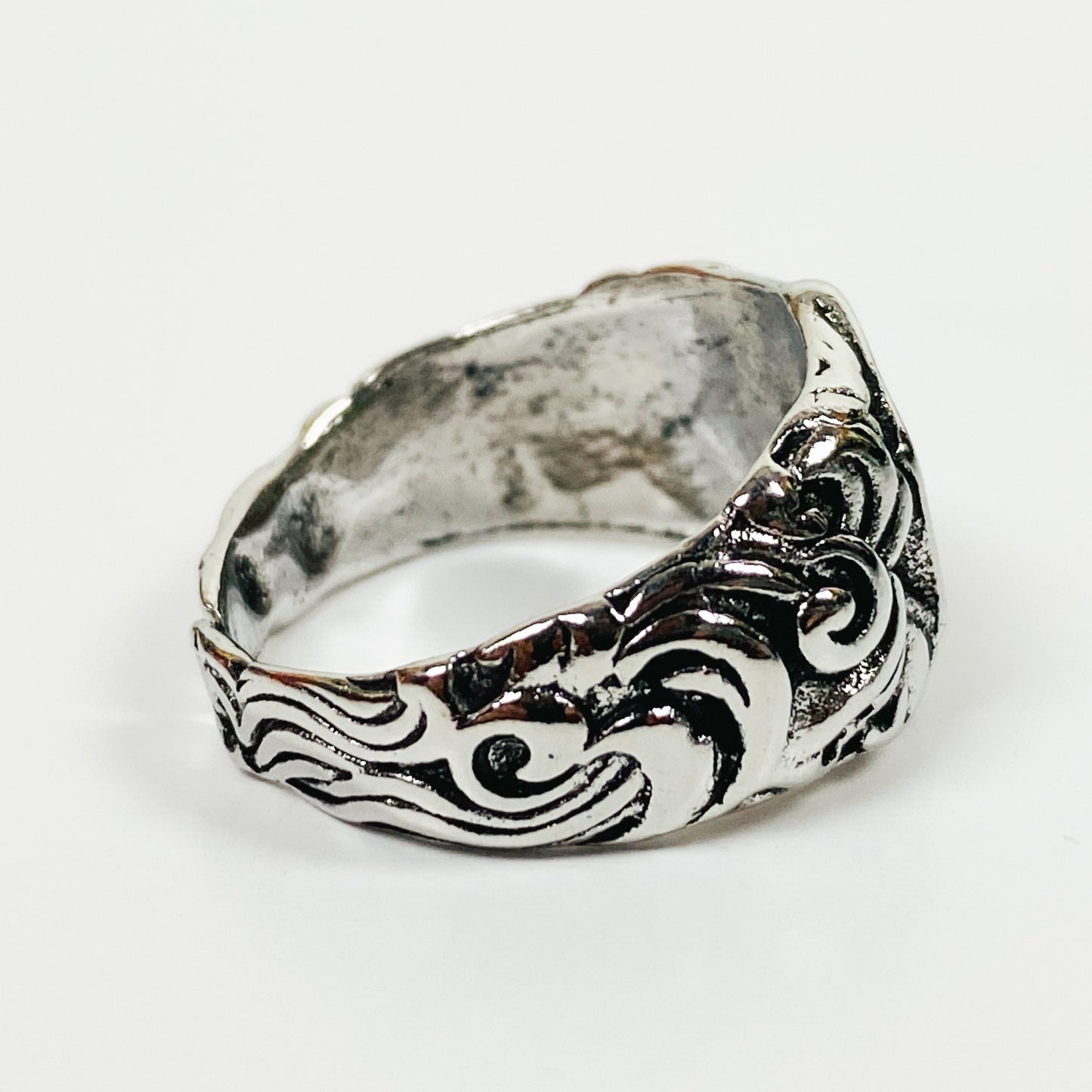 Retro Adjustable Antique Trident Ring Silver