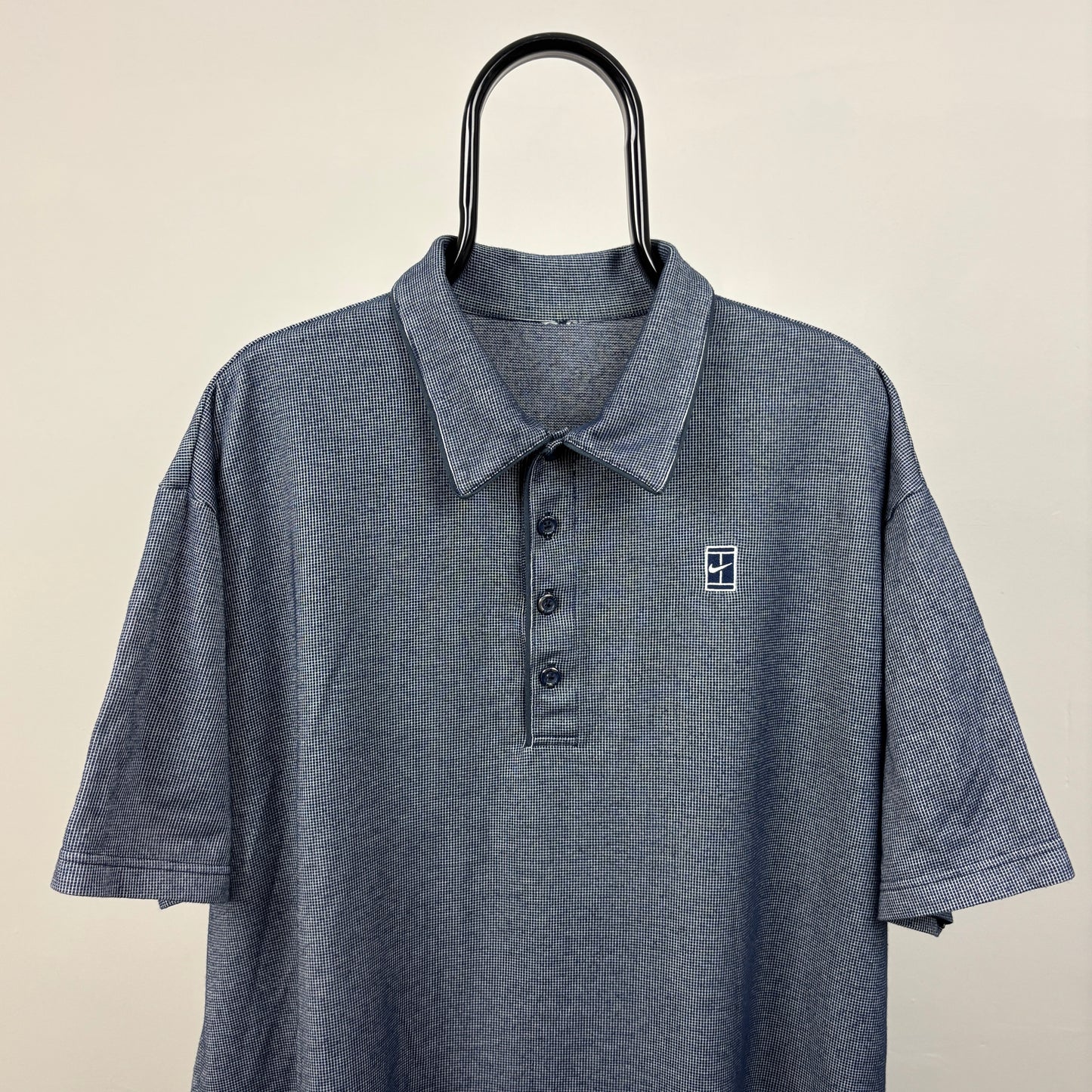 00s Nike Court Polo Shirt T-Shirt Grey XXL