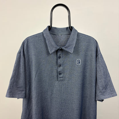 00s Nike Court Polo Shirt T-Shirt Grey XXL
