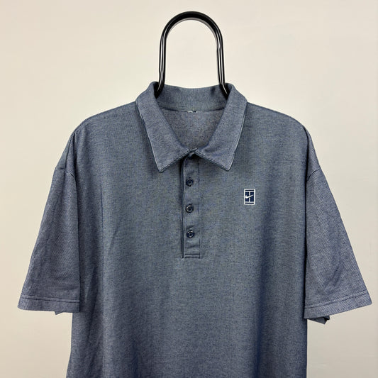 00s Nike Court Polo Shirt T-Shirt Grey XXL