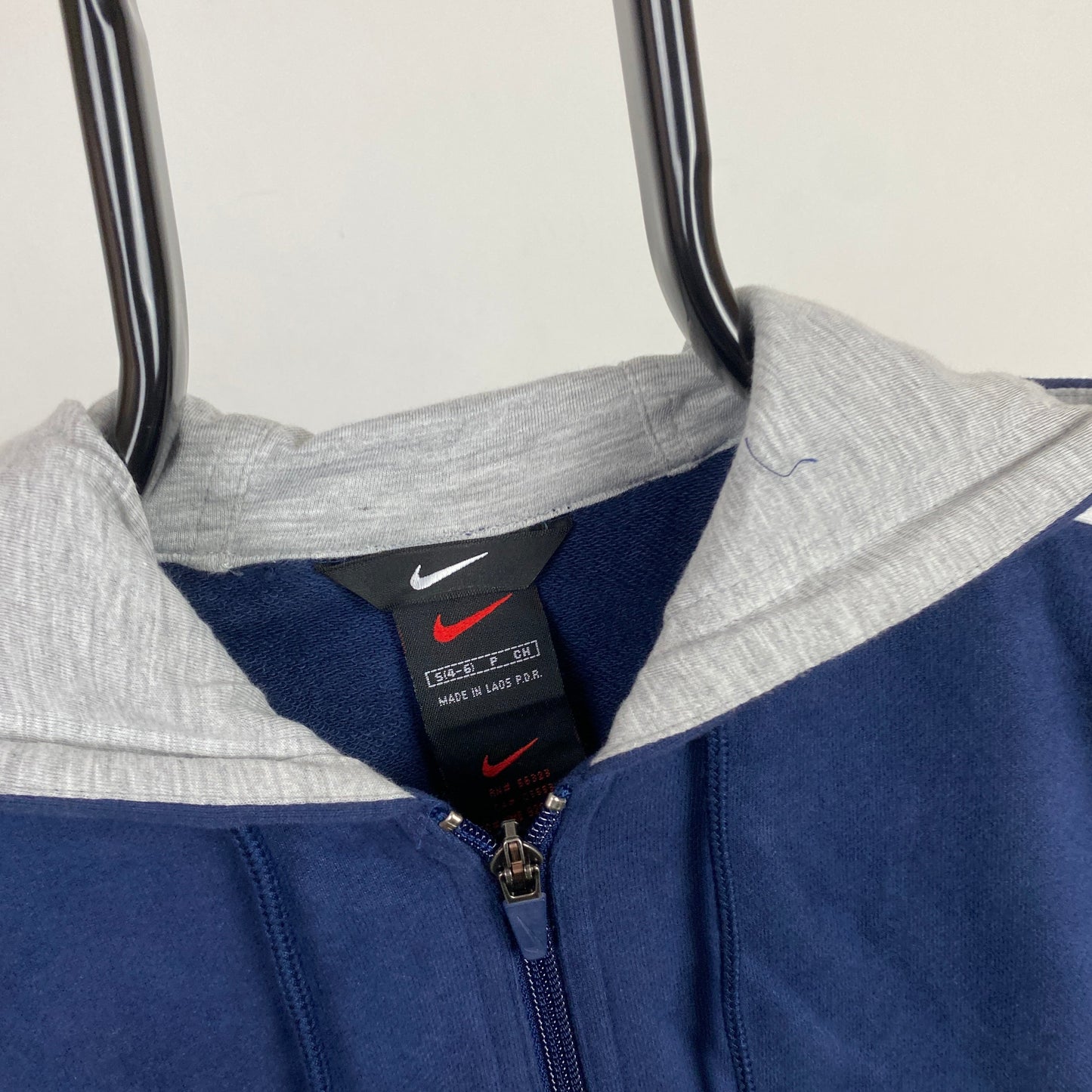 90s Nike Zip Hoodie Blue Small