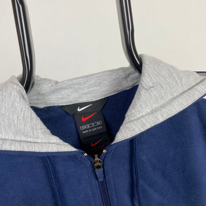 90s Nike Zip Hoodie Blue Small