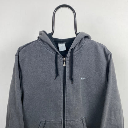 00s Nike Air Max Contrast Stitch Zip Hoodie Grey Medium