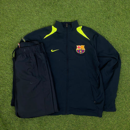00s Nike Barcelona Piping Jacket + Joggers Set Blue Medium