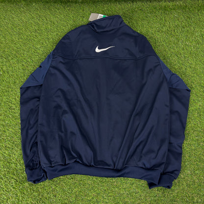 00s Nike Windbreaker Jacket + Joggers Set Blue Small