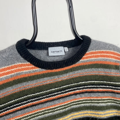 Retro 00s Carhartt Wool Sweatshirt Blue Small