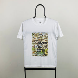 Retro 90s Safari T-Shirt White Small