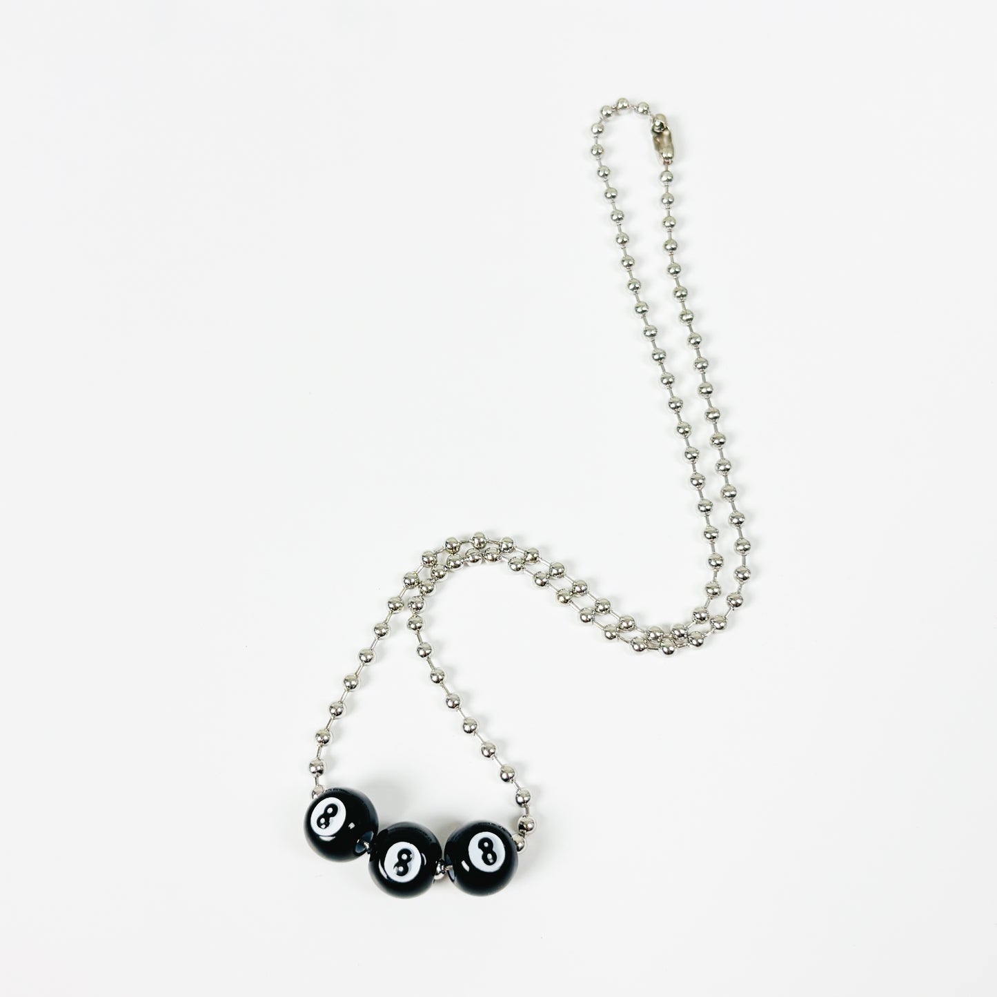 Vintage 8 Ball Necklace Chain Silver