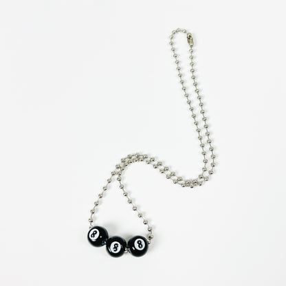 Vintage 8 Ball Necklace Chain Silver