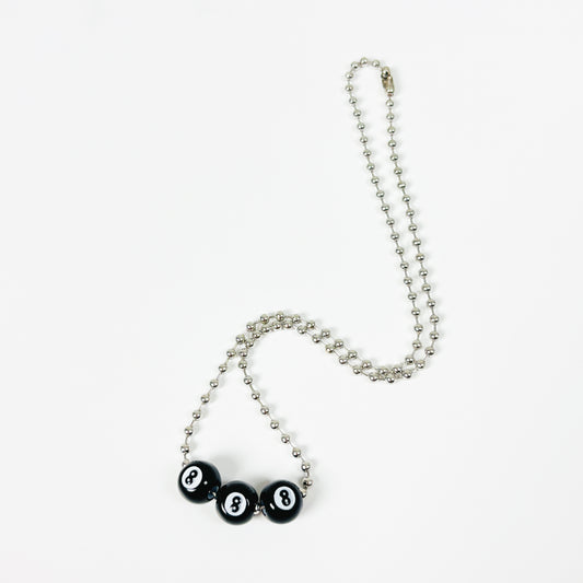 Vintage 8 Ball Necklace Chain Silver