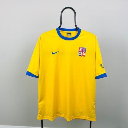 00s Nike Czech Republic Football Shirt T-Shirt Yellow Large