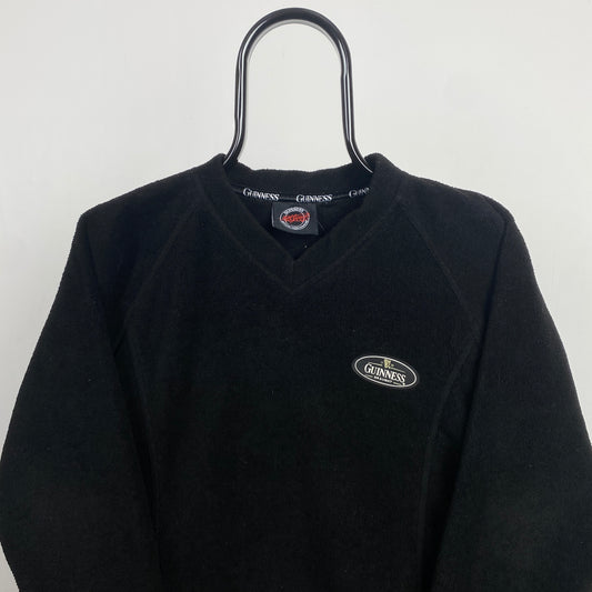 Retro 90s Guinness Fleece Sweatshirt Black Large