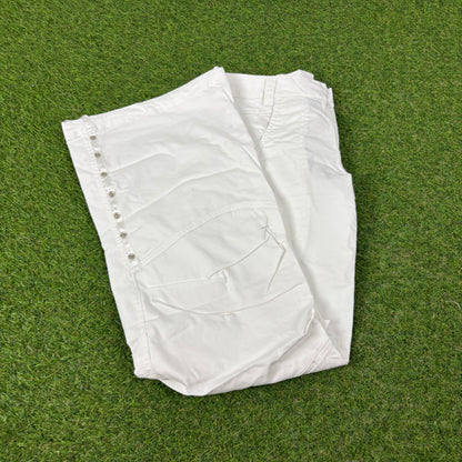 00s Nike Baggy Parachute Joggers White Womens XS