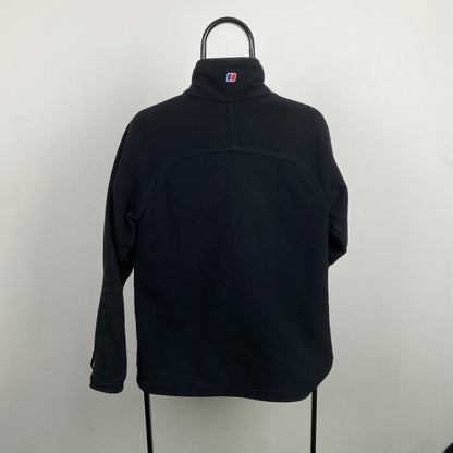 Retro Berghaus Fleece Sweatshirt Black Small