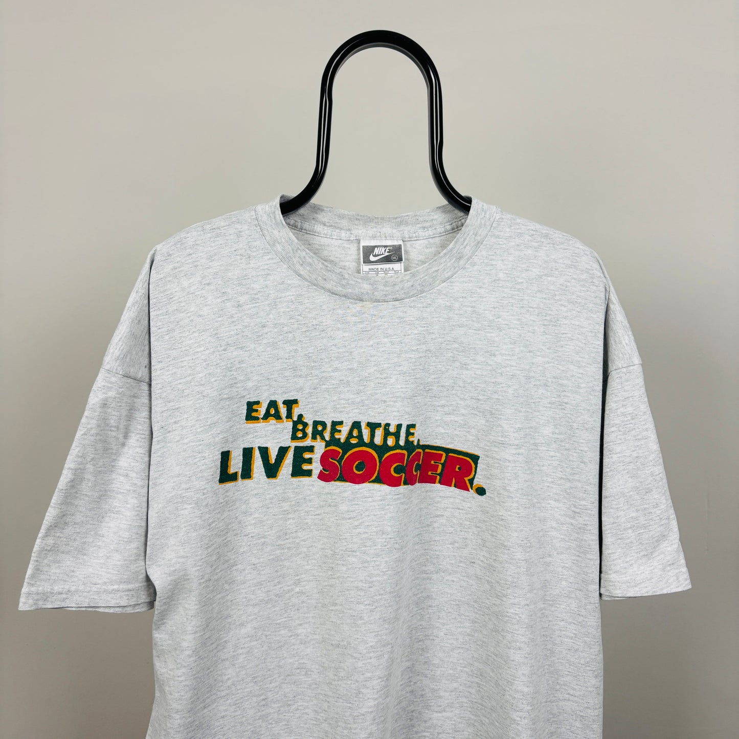 90s Nike Soccer T-Shirt Grey XXL
