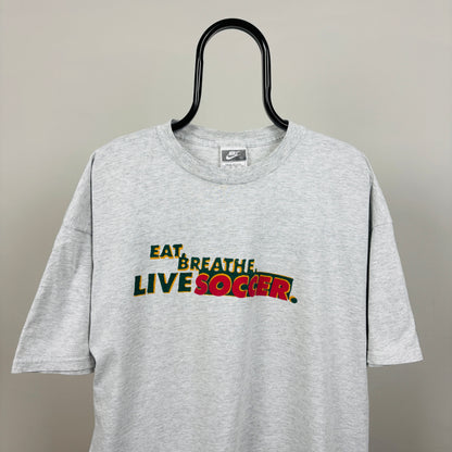 90s Nike Soccer T-Shirt Grey XXL