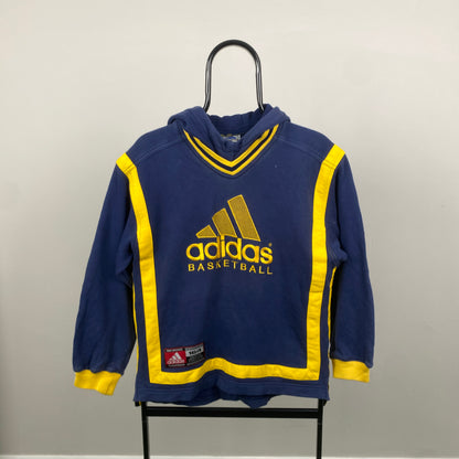 90s Adidas Basketball Hoodie Blue XS