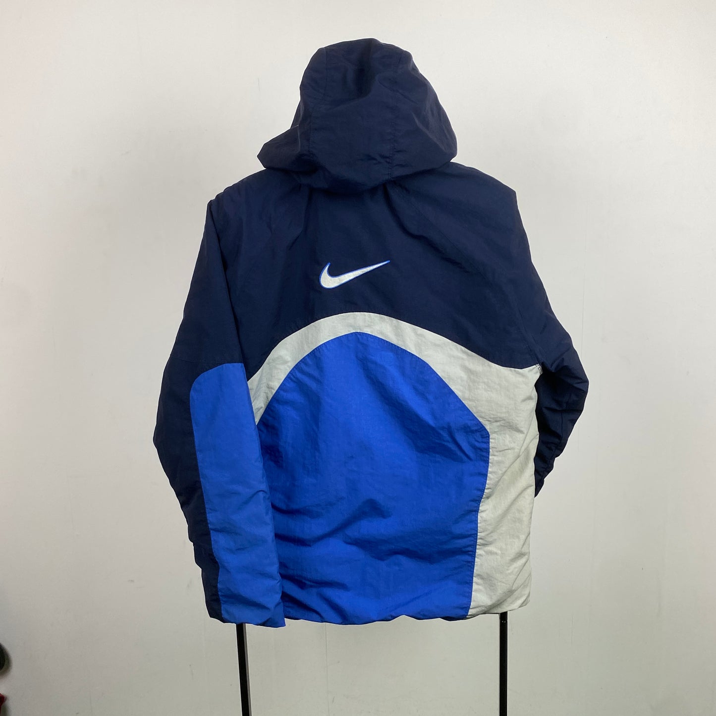 00s Nike Reversible Fleece Coat Jacket Blue Small