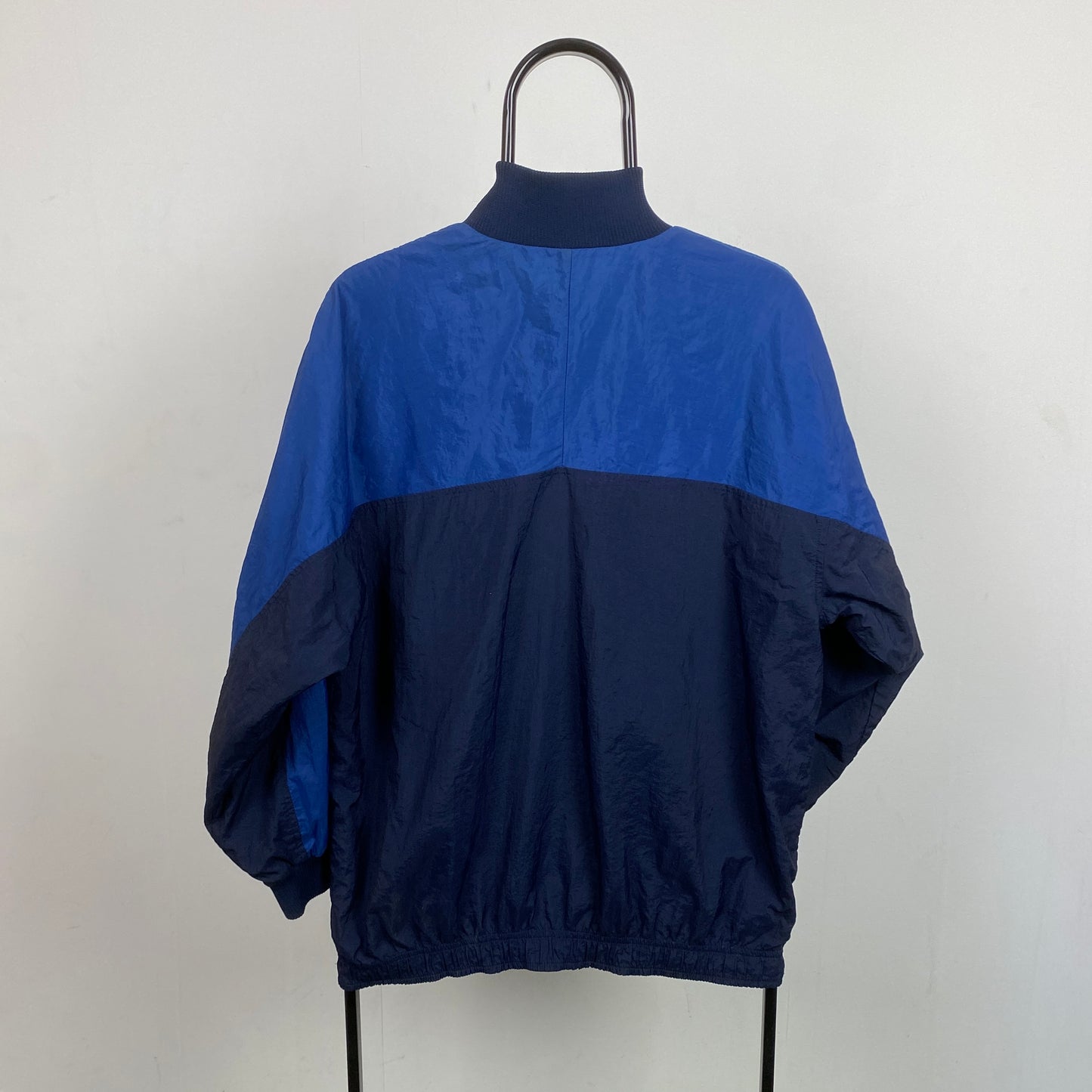 90s Nike Reversible 1/4 Zip Windbreaker Jacket Blue Large