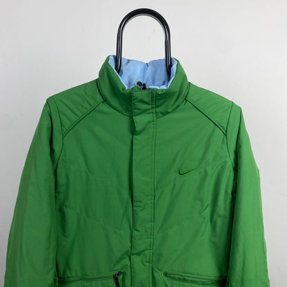 00s Nike Reversible Puffer Coat Jacket Blue Green Medium