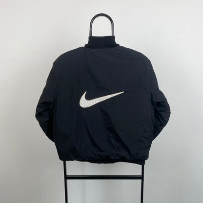 90s Nike Reversible Bomber Coat Jacket Black Small