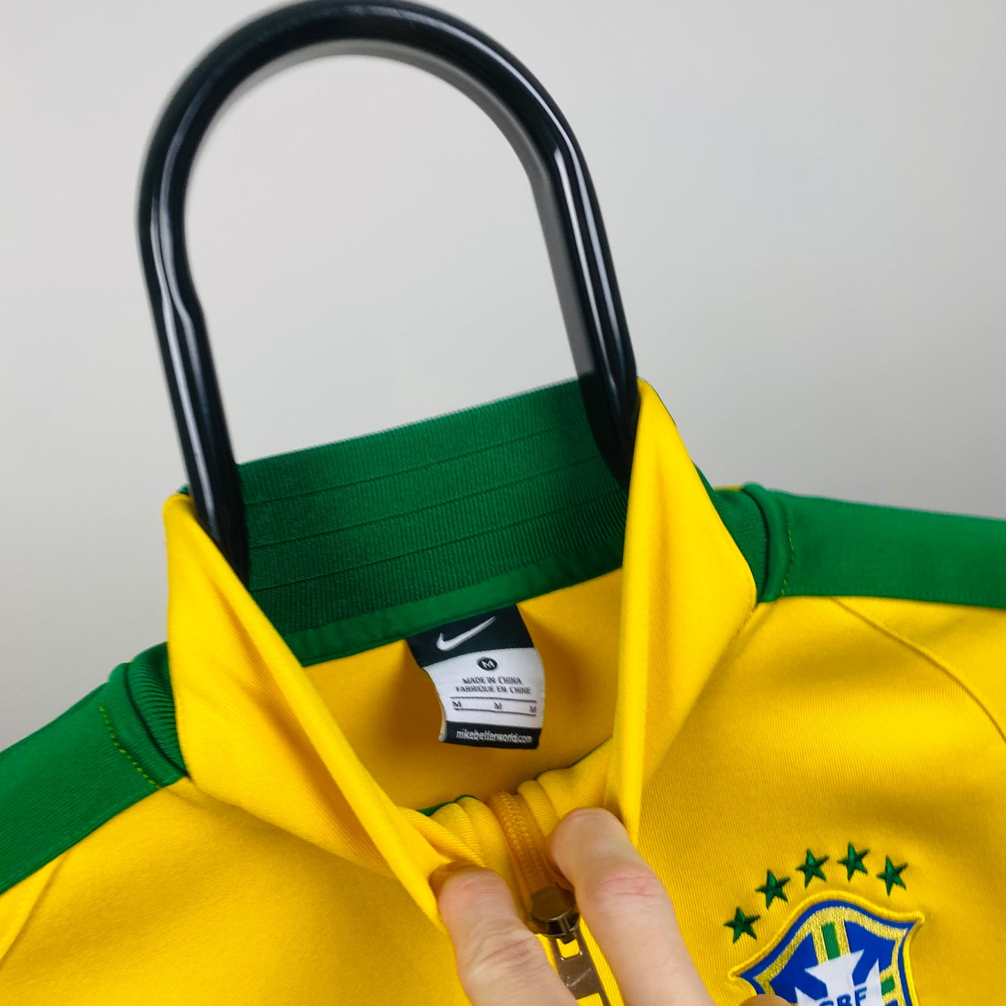 00s Nike Brazil Track Jacket Yellow Medium