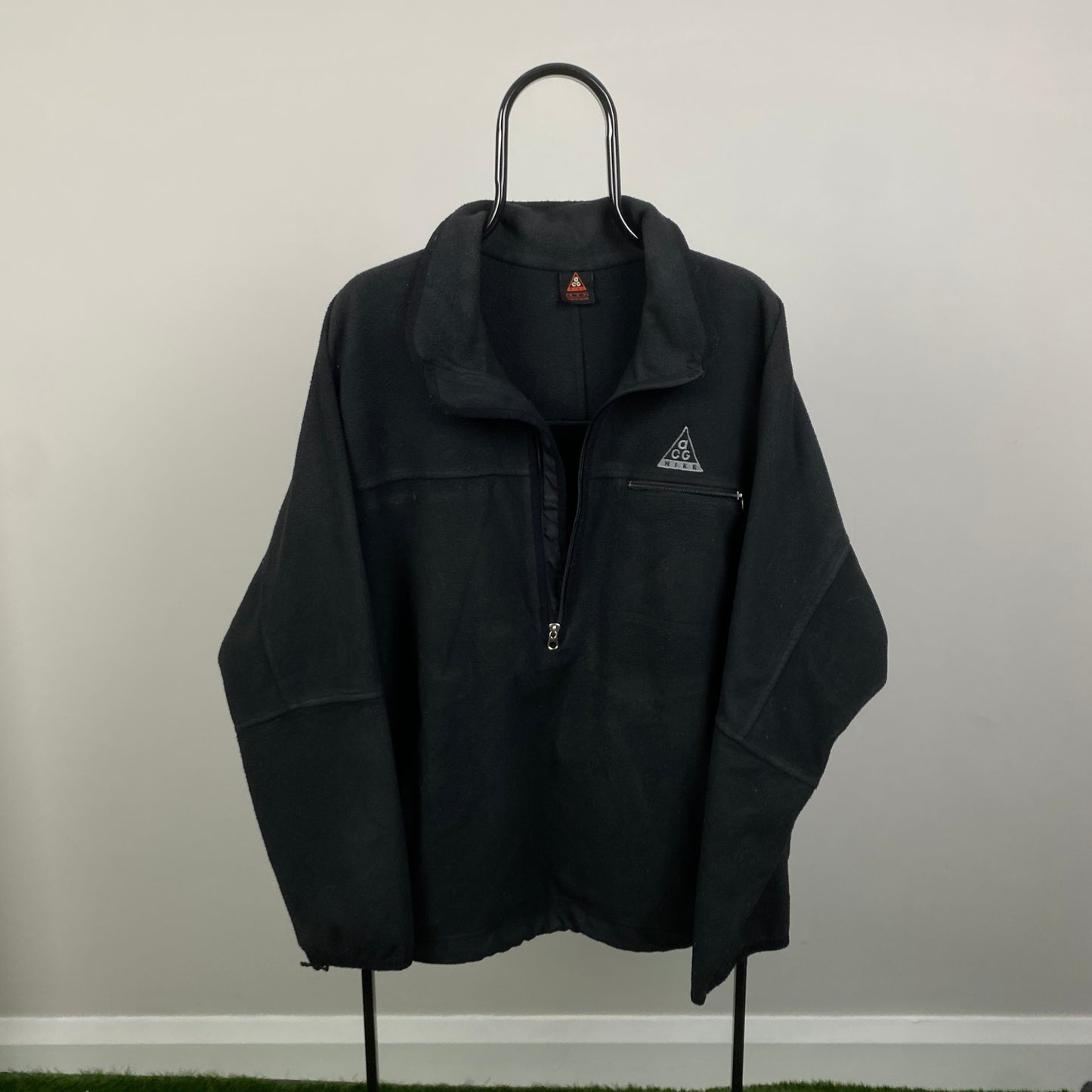 90s Nike ACG 1/4 Zip Sweatshirt Black Medium