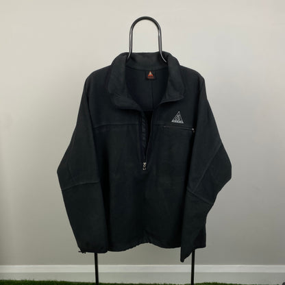 90s Nike ACG 1/4 Zip Sweatshirt Black Medium