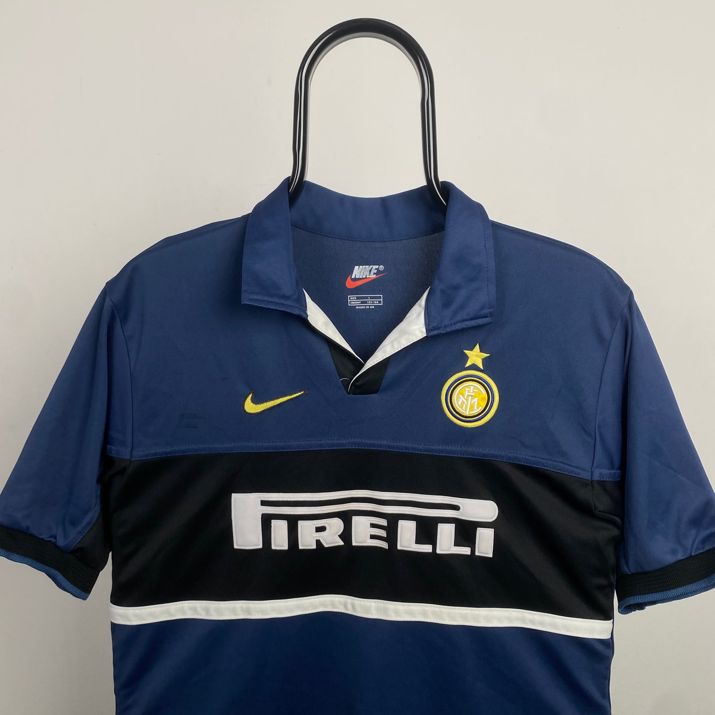 90s Nike Inter Milan Football Shirt T-Shirt Blue XS