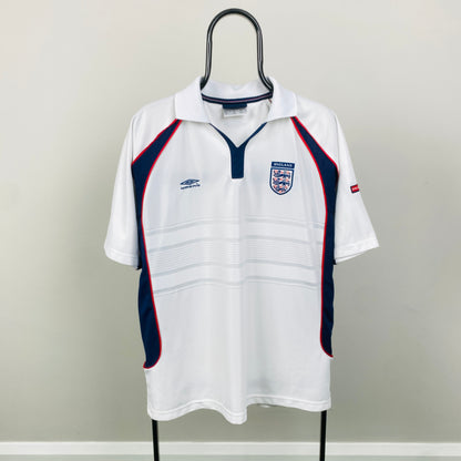 Retro Umbro England Football Shirt T-Shirt White XL