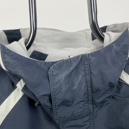 00s Nike Reversible Fleece Coat Jacket Blue Medium