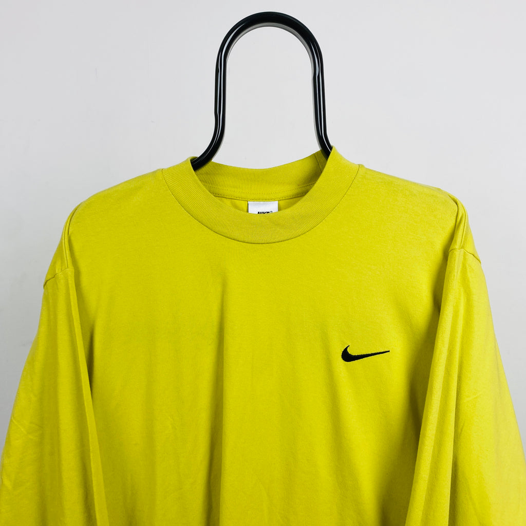 90s Nike Long Sleeve T-Shirt Green Medium